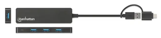 USB-C HUB 4port Manhattan 180863 3.2 G1+USB-C/5Gbps/Crni