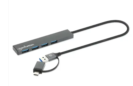 USB-C/USB-A HUB 4port Manhattan 181006 4xUSB-A 3.2/5Gbps/Crni