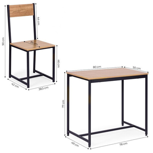 ModernHome Set za trpezariju 2 stolice + sto CZCY805077TO