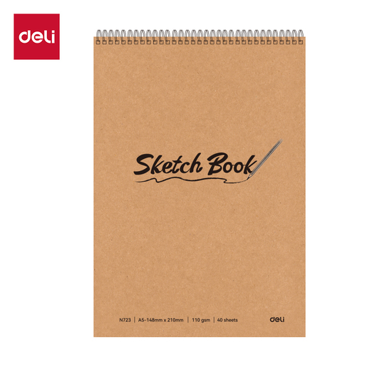 DELI BLOK ZA CRTANJE Sketch book, A5, 40 lista, 110g - GORNJA SPIRALA EN723