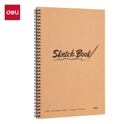 DELI BLOK ZA CRTANJE Sketch book, A4, 40 listova, 110g, BOČNA SPIRALA EN720