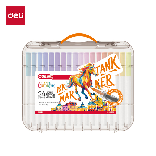 DELI AKRILNI MARKERI 1/24 SA ČETKICOM EC199-24