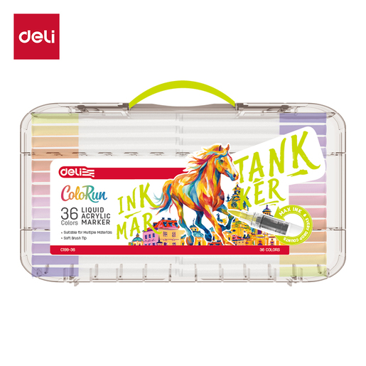 DELI AKRILNI MARKERI 1/36 SA ČETKICOM EC199-36
