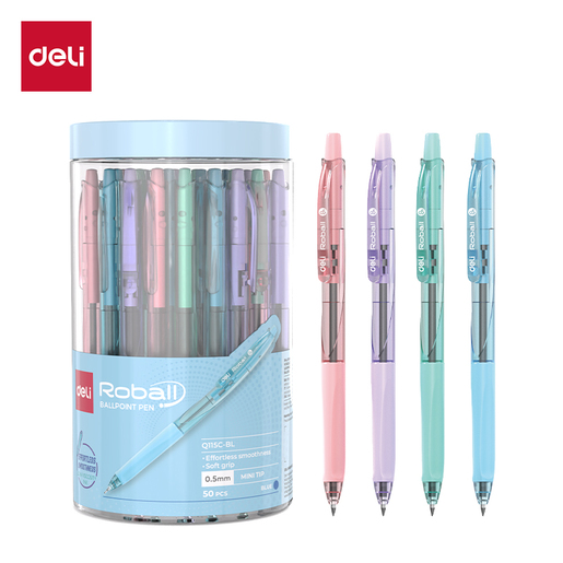 DELI HEMIJSKA OLOVKA ROBALL MIX PASTELNIH BOJA 0.5 mm PLAVI ISPIS EQ115C-BL
