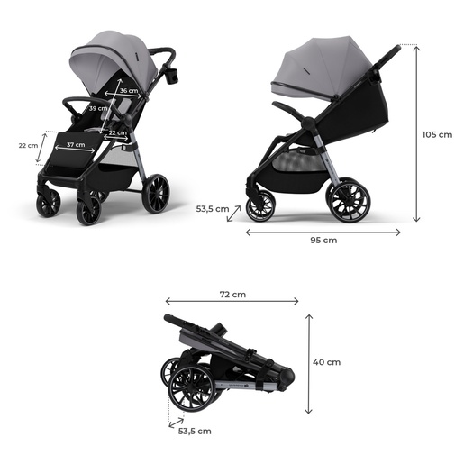KINDERKRAFT KOLICA ZA BEBE GRANDE 2 GRAY KSGRAN02GRY0000