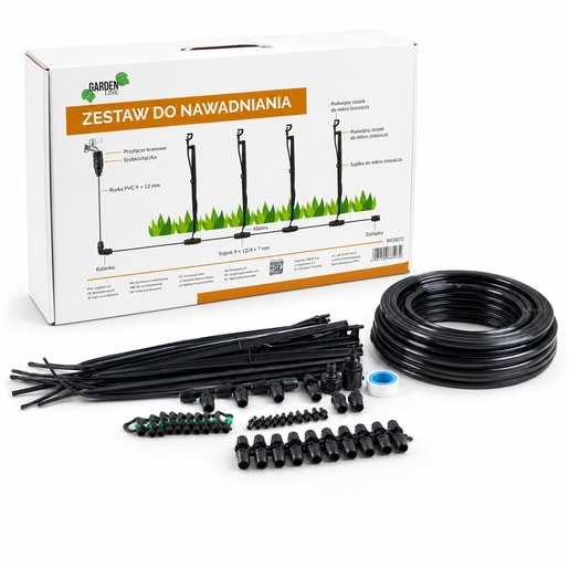 CHOMIK Set za navodnjavanje kap po kap sa 10 rotacionih mikro-prskalica RIG5072
