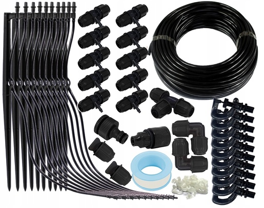 CHOMIK Set za navodnjavanje kap po kap sa 10 rotacionih mikro-prskalica RIG5072