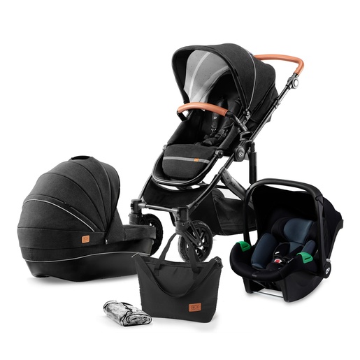 KINDERKRAFT KOLICA ZA BEBE 3U1 PRIME MINK PRO BLACK KSPRIM00BLK300I