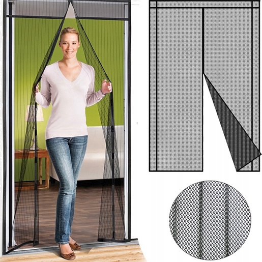 CHOMIK Magnetna zavesa protiv insekata za vrata 80/90/100 × 210/220 cm, crna HEB7723