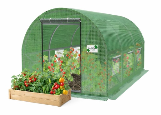 CHOMIK Baštenski plastenik za paradajz – zeleni, 200 × 77 × 168/146 cm 5507 TUN5507