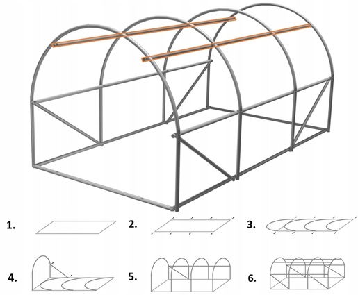 CHOMIK Baštenski plastenik za paradajz – zeleni, 200 × 77 × 168/146 cm 5507 TUN5507