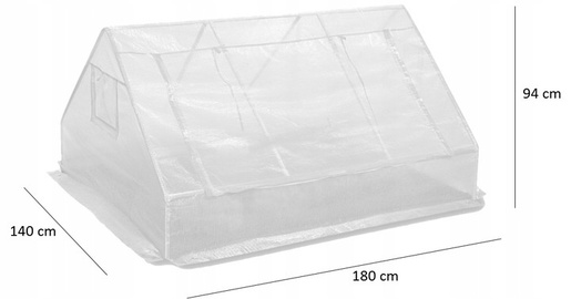 CHOMIK Mini baštenski plastenik beli 180 × 140 × 94 cm TUN0773