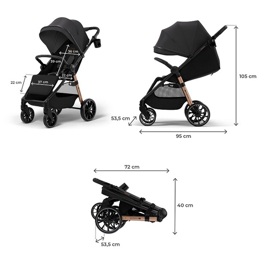 KINDERKRAFT KOLICA ZA BEBE GRANDE 2 BLACK KSGRAN02BLK0000