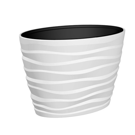 GARDINO ovalna saksija BORA 60X39Xh42cm bela