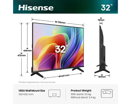 Hisense LED TV 32A4S, HD Ready, VIDAA Smart OS