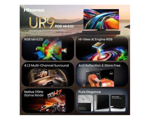 Hisense ULED RGB Mini-LED TV 65UR9S, 4K Ultra HD, VIDAA Smart OS