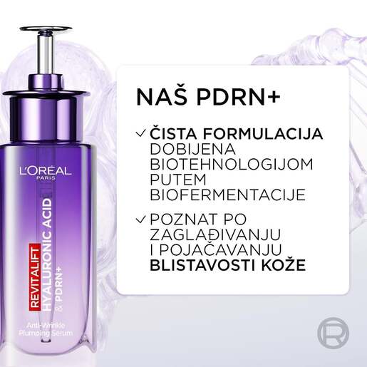 L'Oréal Paris Revitalift Filler Hijaluron PDRN+ hidrirajući serum protiv bora, 30ml
