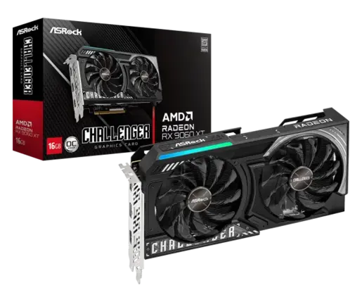 SVGA ASrock RX 9060 XT Challenger 16GB/GDDR6/128bit/crna, RX9060XT CL 16GO