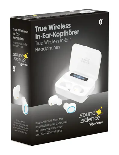 Slušalice TWS Manhattan 180399 Bluetooth 5.0 bele