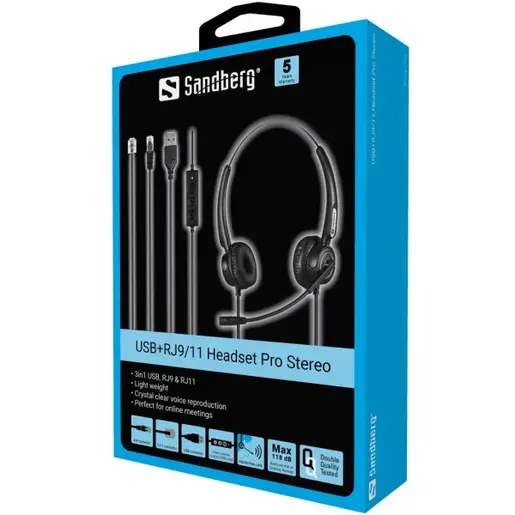 Slušalice sa mirkofonom Sandberg USB+RJ9/11 Pro Stereo 126-30
