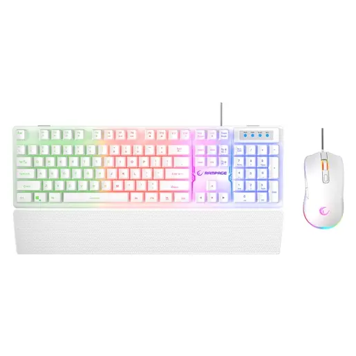 Tastatura+miš žični set Rampage KM-RX7 FORTUNA V2 beli 42578
