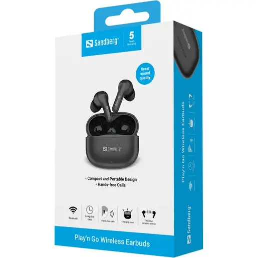 Slušalice TWS Sandberg Play N Go 126-51 Bluetooth/crne