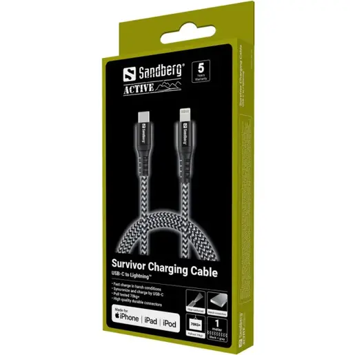 Kabl Sandberg Survivor 441-55 USB-C/Lightning 1m