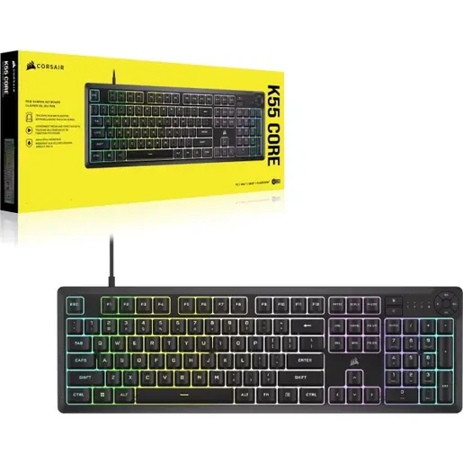 Tastatura žična gaming Corsair K55 CORE RGB crna CH-9226C65-NA