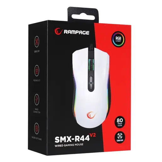 Miš žični gaming Rampage SMX-R44 V2 Macrol beli 41492