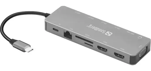 Docking station Sandberg 13in1 USB-C - 2xHDMI/VGA/LAN/3xUSB 3.0/USB C 136-45