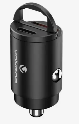 USB auto punjač Volkano Obscurix Series VK-8007-BK 30W USB-A + USB-C
