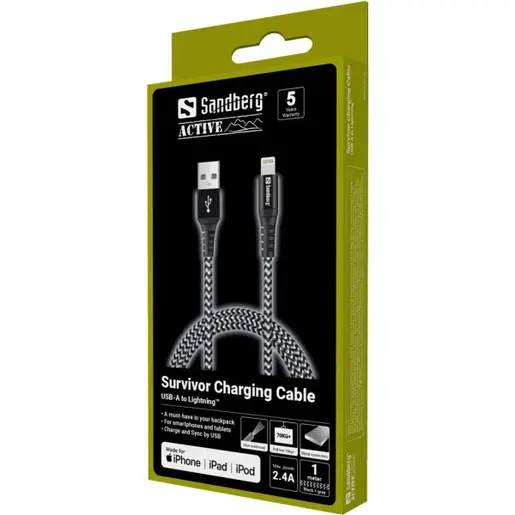 Kabl Sandberg Survivor 441-35 USB-A/Lightning 1m