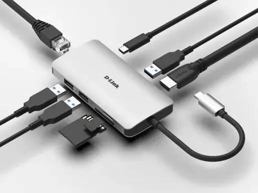 Docking D-Link DUB-M810 8in1 USB-C - HDMI/USB3.0x2/CR/PD/GLAN