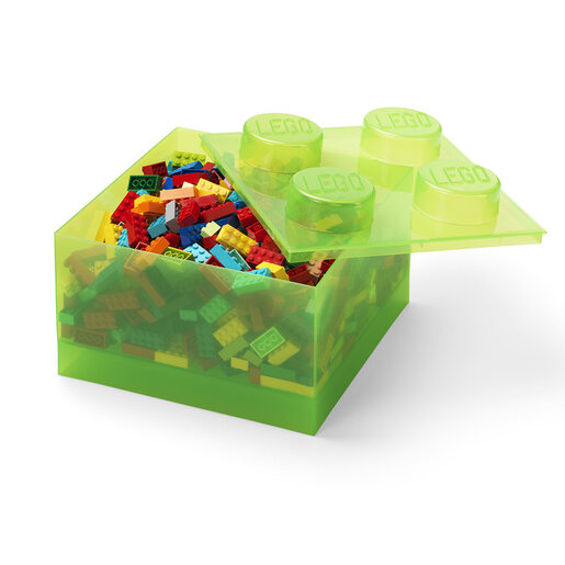 LEGO kutija za odlaganje sa poklopcem (4): Svetlucavo svetlo zelena 40090806