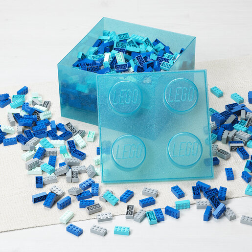 LEGO kutija za odlaganje sa poklopcem (4): Svetlucavo svetlo plava 40090802