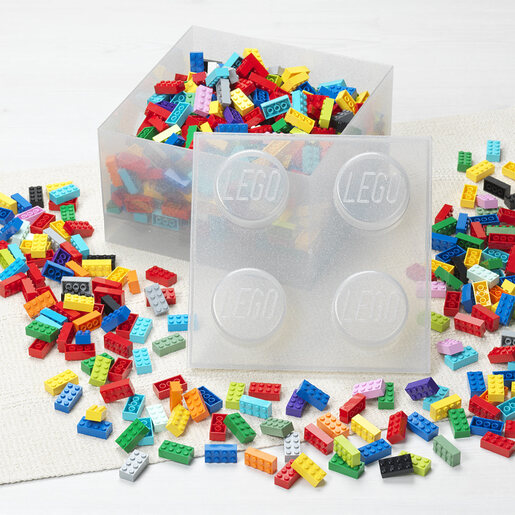 LEGO kutija za odlaganje sa poklopcem (4): Svetlucavo prozirna 40090803