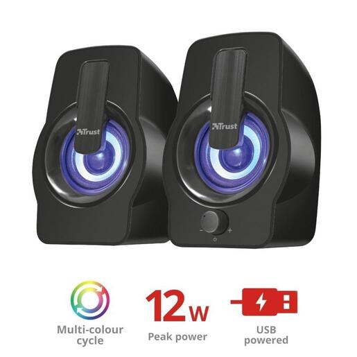 Trust GEMI 2.0 SPEAKER RGB BLACK 12W (22948)
