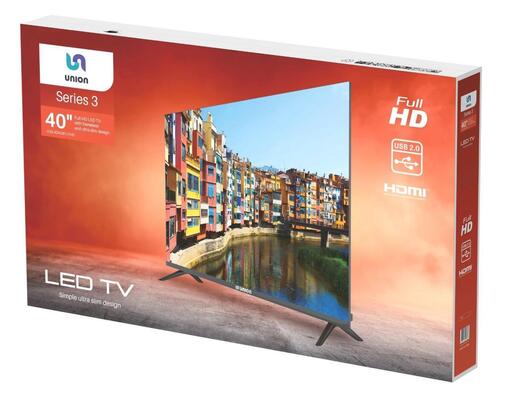 Union LED TV 40'' FullHD T2, DVB-C/T/T2/S2, CI+