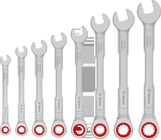 Bosch Set komb. ključeva čegrt. 8-19mm 8k 1600A03AG5