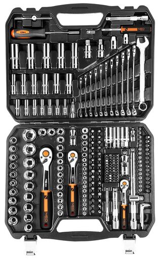 Set nasadnih ključeva – 219 delova, 1/2, 3/8, 1/4, CrV, NEO TOOLS 10-076