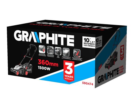 Električna kosačica za travu, 1500W – GRAPHITE 59G474