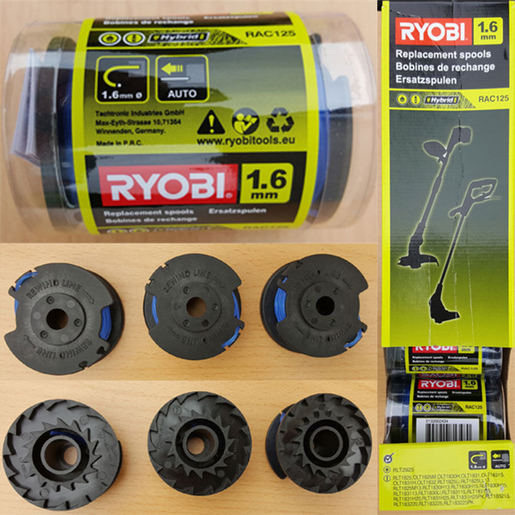 Glava (kalem) za aku. trimer za travu (3 kom) – RYOBI RAC125