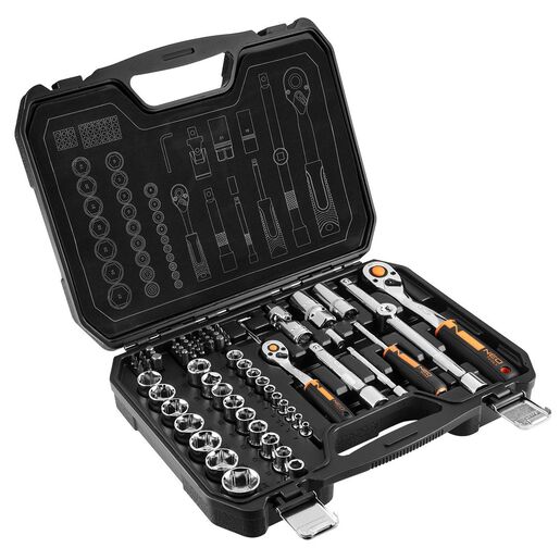 Set nasadnih ključeva, 73 dela, 1/2, 1/4, CrV - NEO TOOLS 10-054