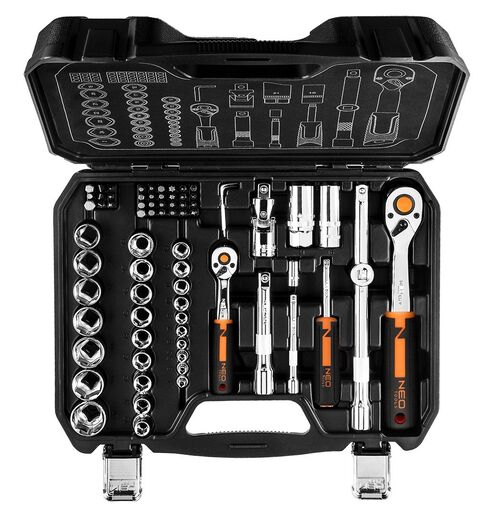 Set nasadnih ključeva, 73 dela, 1/2, 1/4, CrV - NEO TOOLS 10-054