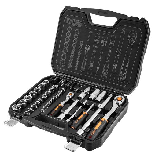Set nasadnih ključeva, 73 dela, 1/2, 1/4, CrV - NEO TOOLS 10-054