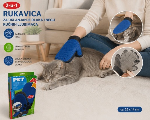 PET TREATMENT Rukavica za četkanje i negu pasa Plava 26 × 14 cm