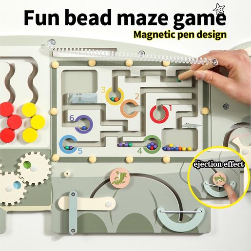 Topi Toys Montesori Drvena Zidna Tabla Zeleni Krokodil