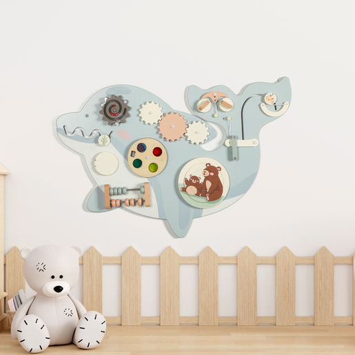 Topi Toys Montesori Drvena Zidna Plavi Delfin