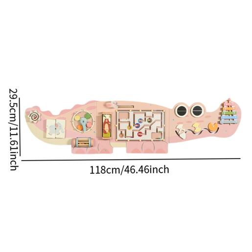 Topi Toys Montesori Drvena Zidna Tabla Roze Krokodil