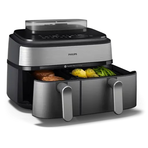 Philips friteza na vruć vazduh sa dve korpe NA555/00, 2750W, 9l